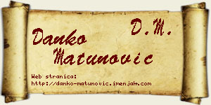Danko Matunović vizit kartica